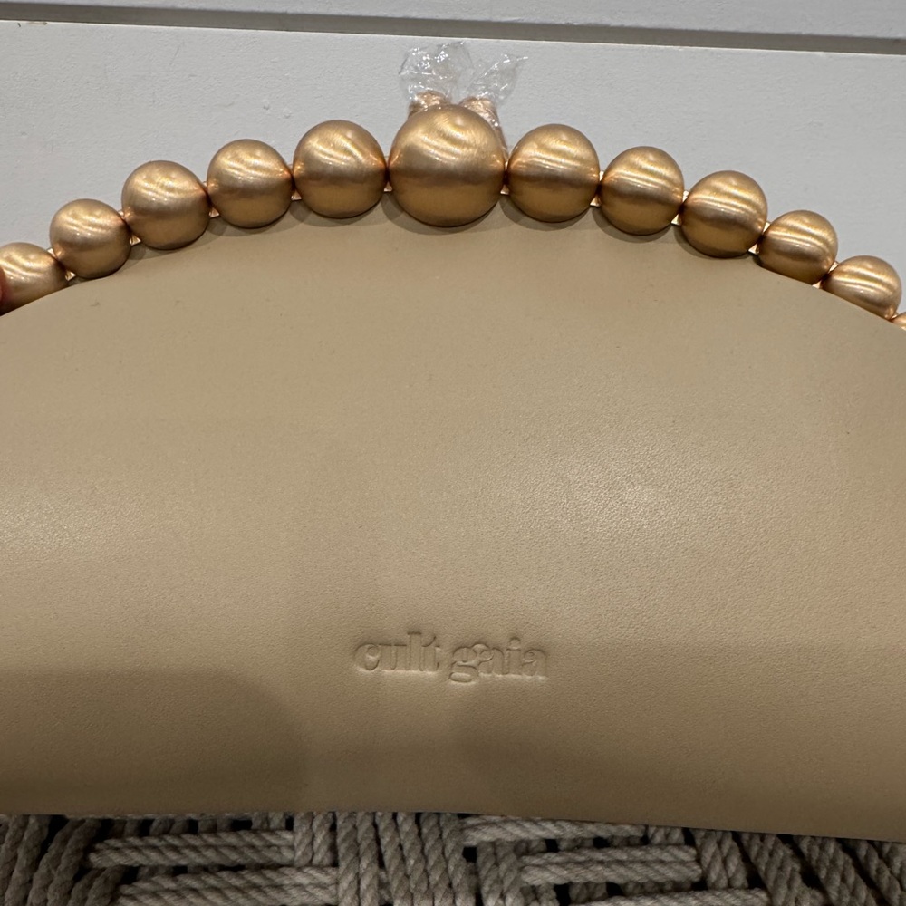 NEW Cult Gaia tan leather Una clutch - Picture 2 of 7